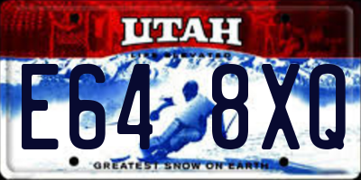 UT license plate E648XQ