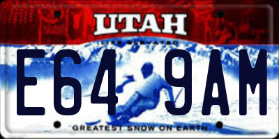 UT license plate E649AM