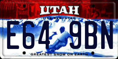 UT license plate E649BN
