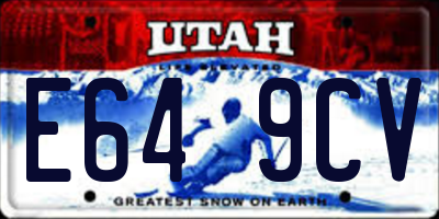 UT license plate E649CV