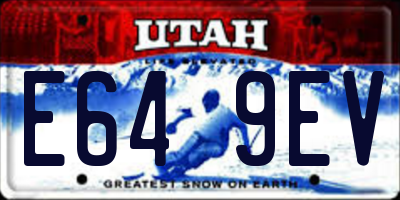 UT license plate E649EV