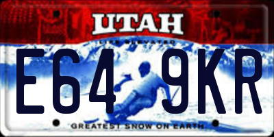 UT license plate E649KR