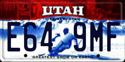UT license plate E649MF