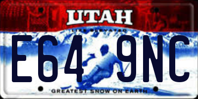 UT license plate E649NC