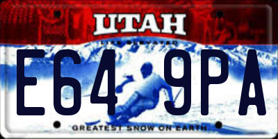 UT license plate E649PA