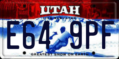 UT license plate E649PF