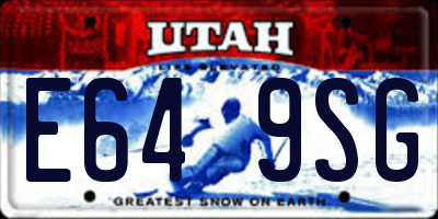 UT license plate E649SG