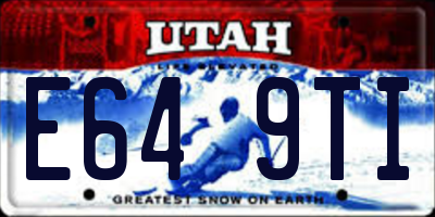 UT license plate E649TI