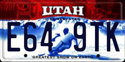 UT license plate E649TK