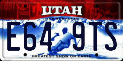UT license plate E649TS