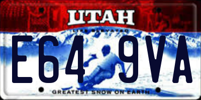 UT license plate E649VA