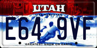 UT license plate E649VF