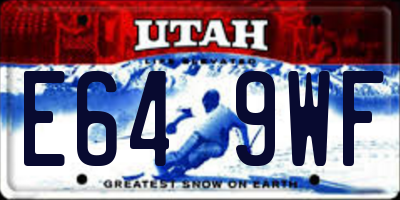 UT license plate E649WF