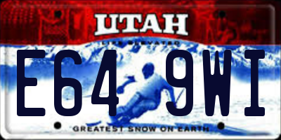 UT license plate E649WI