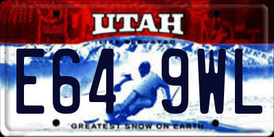 UT license plate E649WL