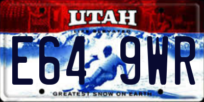 UT license plate E649WR