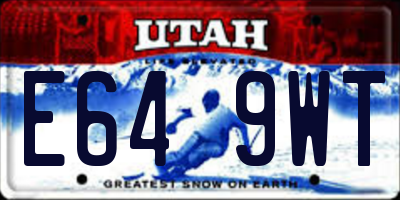 UT license plate E649WT
