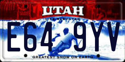 UT license plate E649YV