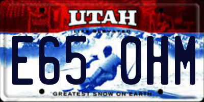 UT license plate E650HM