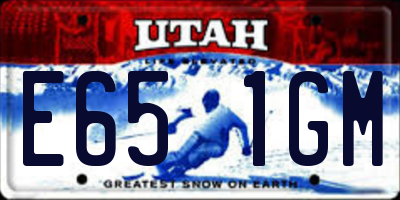 UT license plate E651GM