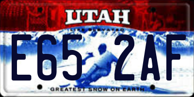 UT license plate E652AF