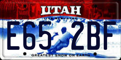 UT license plate E652BF
