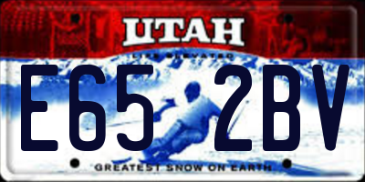 UT license plate E652BV
