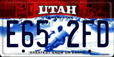 UT license plate E652FD