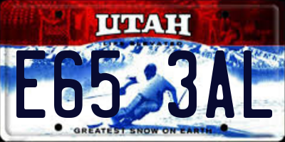 UT license plate E653AL