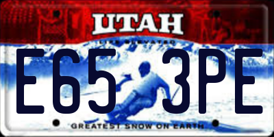UT license plate E653PE