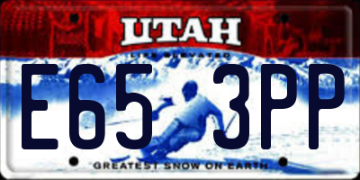 UT license plate E653PP