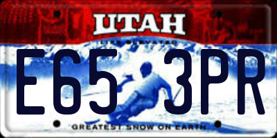 UT license plate E653PR