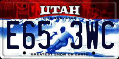 UT license plate E653WC