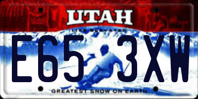 UT license plate E653XW