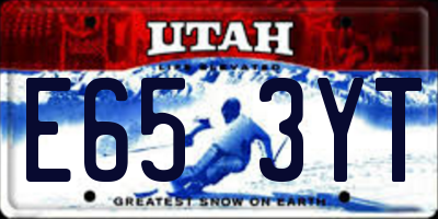 UT license plate E653YT
