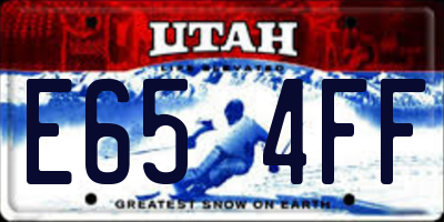 UT license plate E654FF
