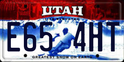 UT license plate E654HT