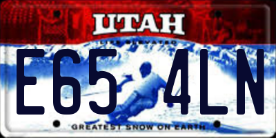 UT license plate E654LN