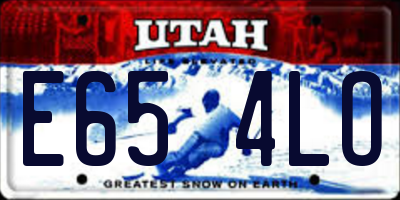 UT license plate E654LO
