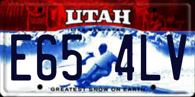 UT license plate E654LV