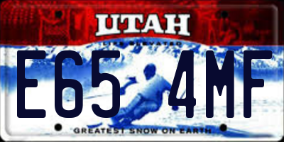 UT license plate E654MF