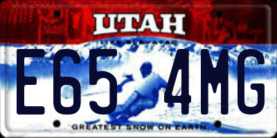 UT license plate E654MG