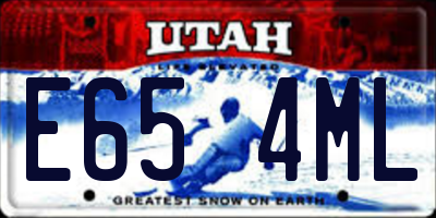 UT license plate E654ML