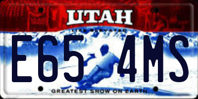 UT license plate E654MS