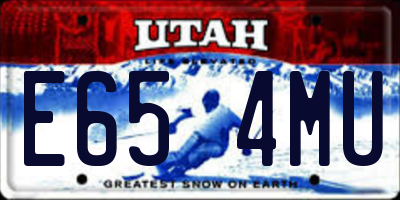 UT license plate E654MU