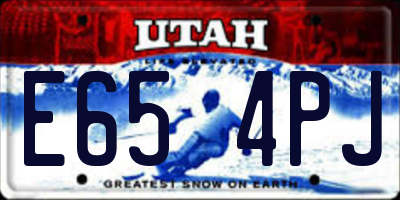 UT license plate E654PJ