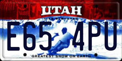 UT license plate E654PU