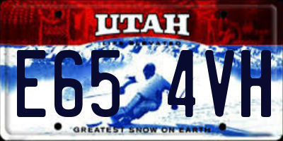UT license plate E654VH