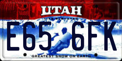 UT license plate E656FK