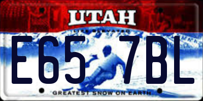 UT license plate E657BL